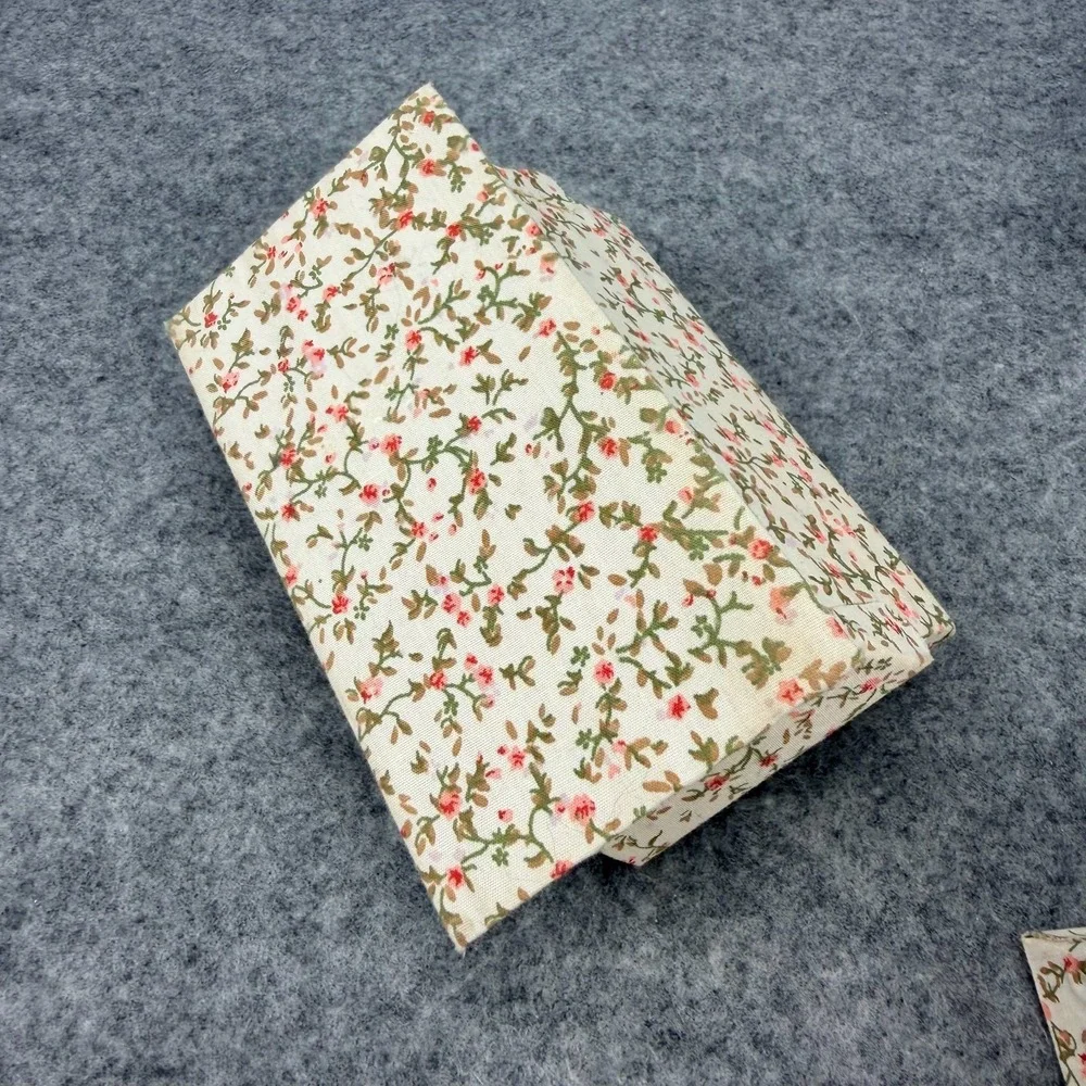 Miniature Dollhouse Floral Living Room Furniture Set Sofa Chairs Ottoman 4 Pc